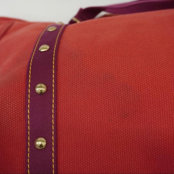 🎉🎉HP🎉LOUIS VUITTON Rose Leather and Red Canvas GM Tote with Gold Hardware - Picture 5 of 7